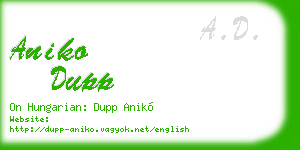 aniko dupp business card